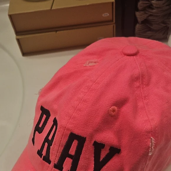 Pink 'PRAY' Baseball Cap - Picture 7 of 7
